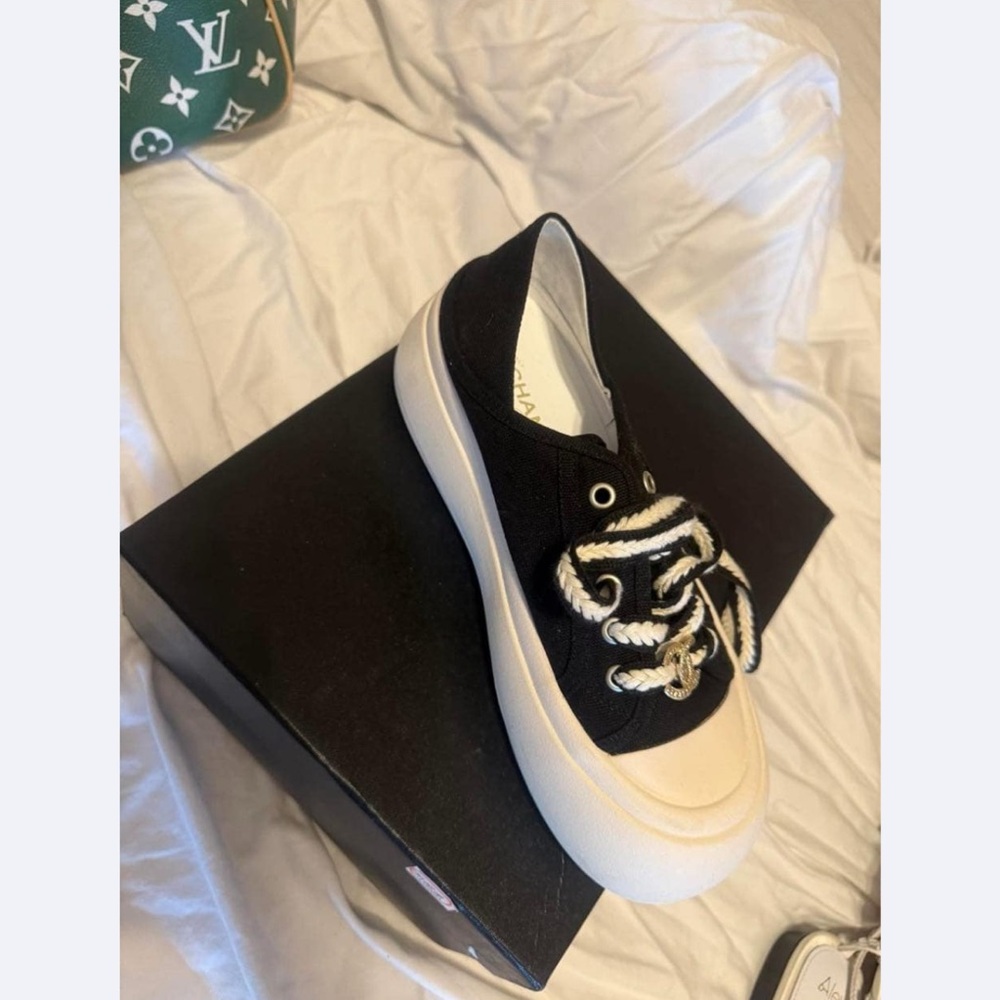 Chanel Black and White Women's Sneakers